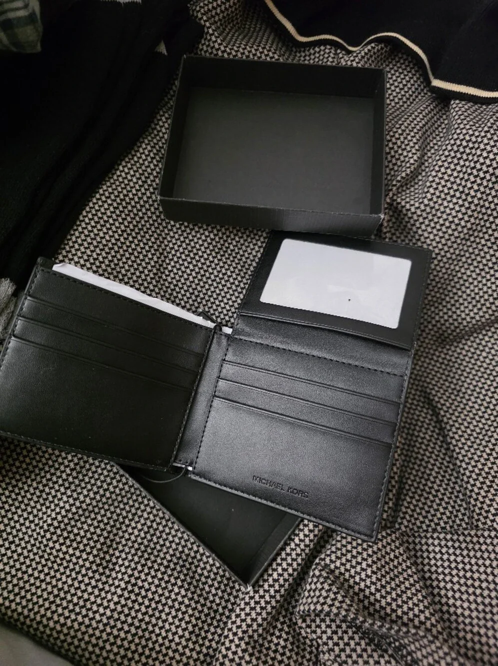 Michael Kors Men's Dark Brown Signature Bi-Fold Card Holder